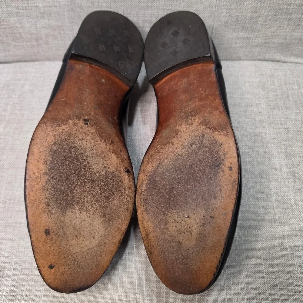 Bostonian Mens Black Leather Tassel Loafers Made in USA Dress Shoes 00628009